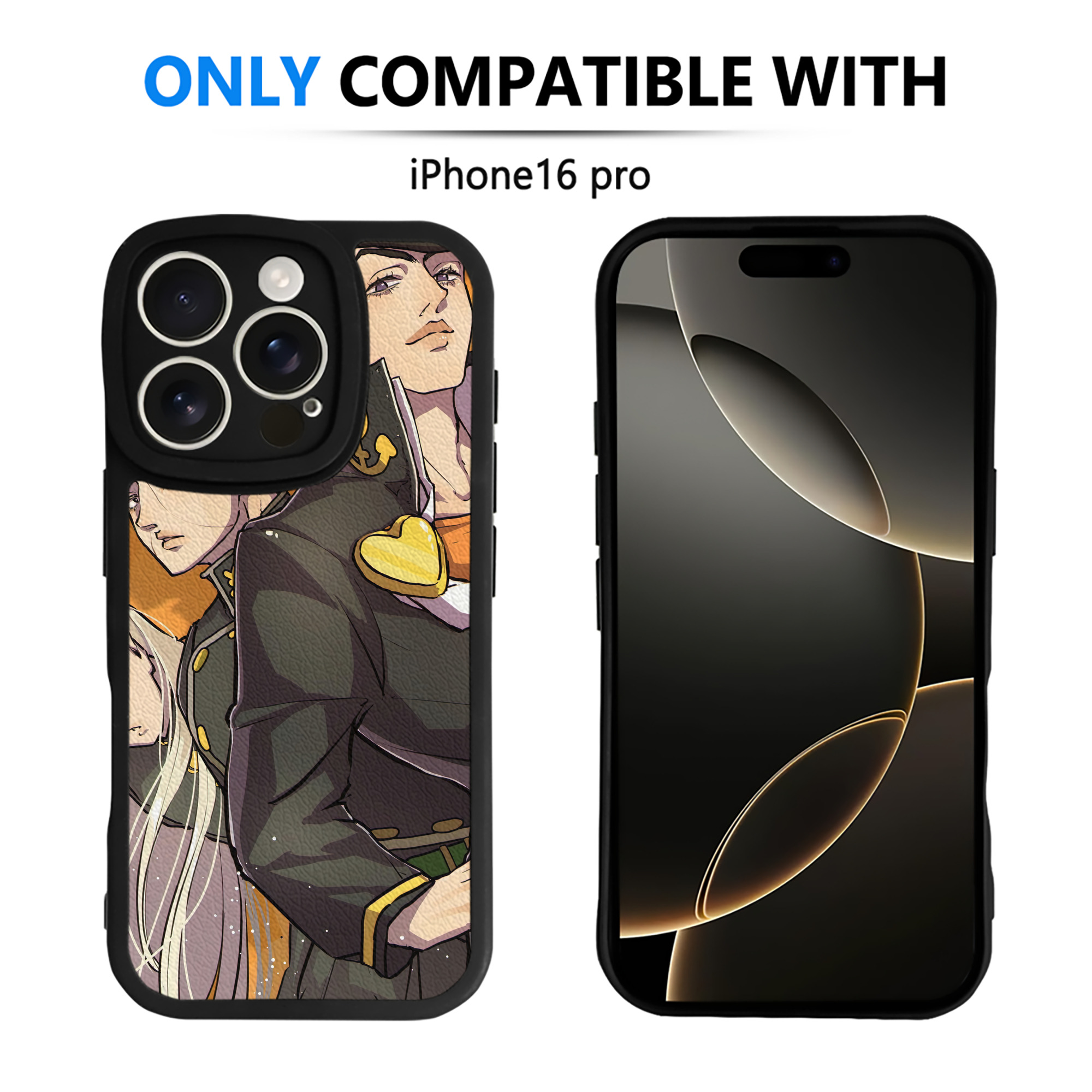 （画像用） ジョジョの奇妙な冒険 JoJo's Bizarre Adventure 【iPhone 16シリーズ対応】シリコンスマホケース（レザー調） 材質：シリコン